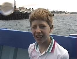 Ryan on the ferry from Starcross to Exmouth